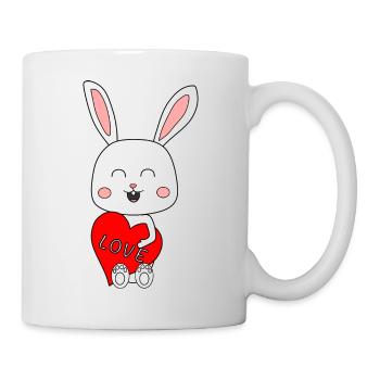 Lapin d’amour - Mug blanc - blanc - Droite