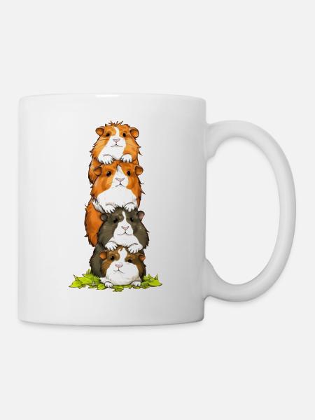Meerschweinchen Turm Kunststücke - Tasse - Weiß