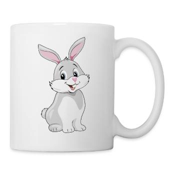 Cute smiling rabbit - Mug - white - Right
