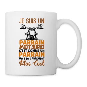 parrain motard Cadeau parrain motard super parrain - Mug blanc - blanc - Droite