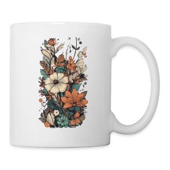 Magnifique bouquet d’herbier de fleurs bohèmes - Mug blanc - blanc - Droite
