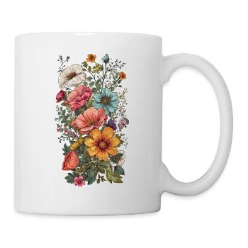 Magnifique bouquet d’herbier de fleurs bohèmes - Mug blanc - blanc - Droite