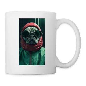 Pug Mops – Cool & Confident - Tasse - Weiß - Rechts