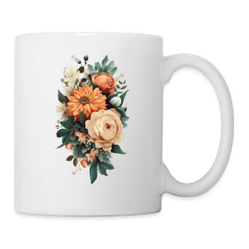 Magnifique pastel d’herbier de fleurs bohèmes - Mug blanc - blanc - Droite