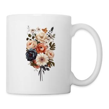 Wunderschönes Boho Blumen Herbarium Pastell - Tasse - Weiß - Rechts