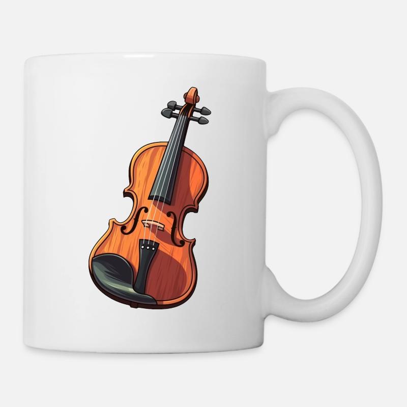 Violin in comic style - Mug - white