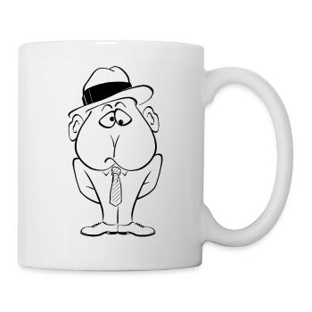 Mann mit Hut - Tasse - Weiß - Rechts
