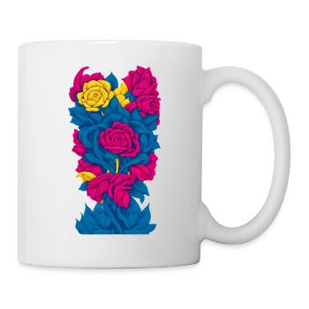 Flowers (Blue, Red, Yellow) - Mug - white - Right