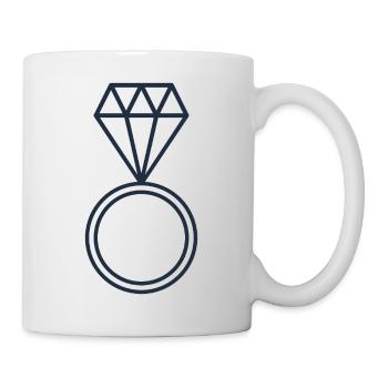Ring with diamond - Mug - white - Right