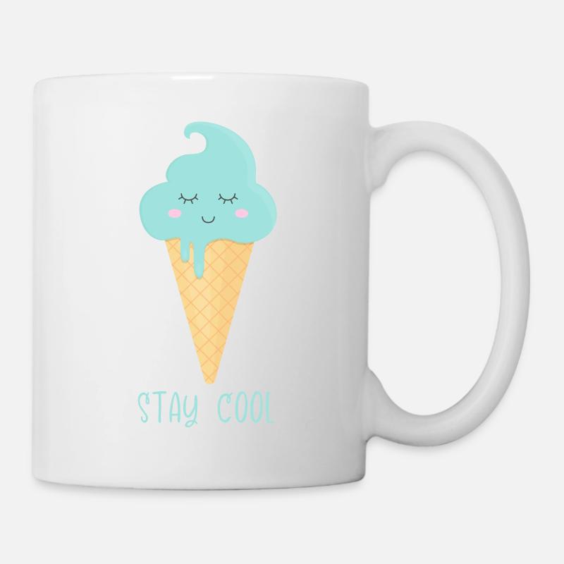 Cornet de crème glacée « Stay Cool » - Mug blanc - blanc