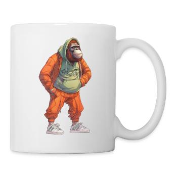 Streetart Orang-Utan Urban Rap Street Affe - Tasse - Weiß - Rechts
