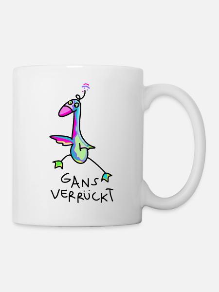 Gans verrückt ( b) - Tasse - Weiß