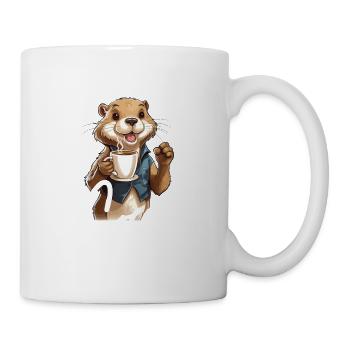 Café à la loutre mais premier animal de café disant drôle - Mug blanc - blanc - Droite