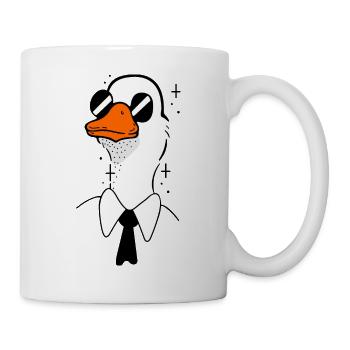 Gans mit Krawatte - Tasse - Weiß - Rechts