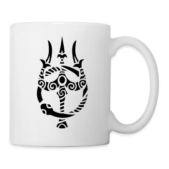 Trident de Poséidon avec ouroboros - Mug blanc - blanc - Droite