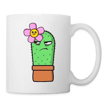 Kawaii Kaktus mit Blume - Tasse - Weiß - Rechts