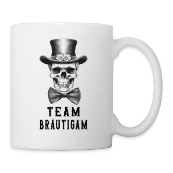 JGA Team Bräutigam Totenkopf Junggesellenabschied - Tasse - Weiß - Rechts