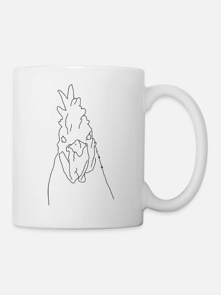 Hahn Minimalismus - Tasse - Weiß