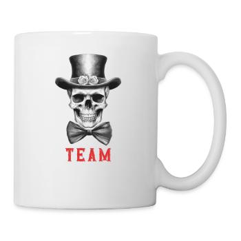 JGA Team Bräutigam Totenkopf Junggesellenabschied - Tasse - Weiß - Rechts