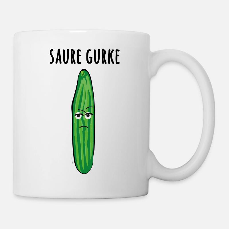 Saure Gurke, Gurken, Comic - Tasse - Weiß