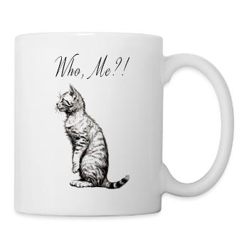 Chat qui me - Mug blanc - blanc - Droite