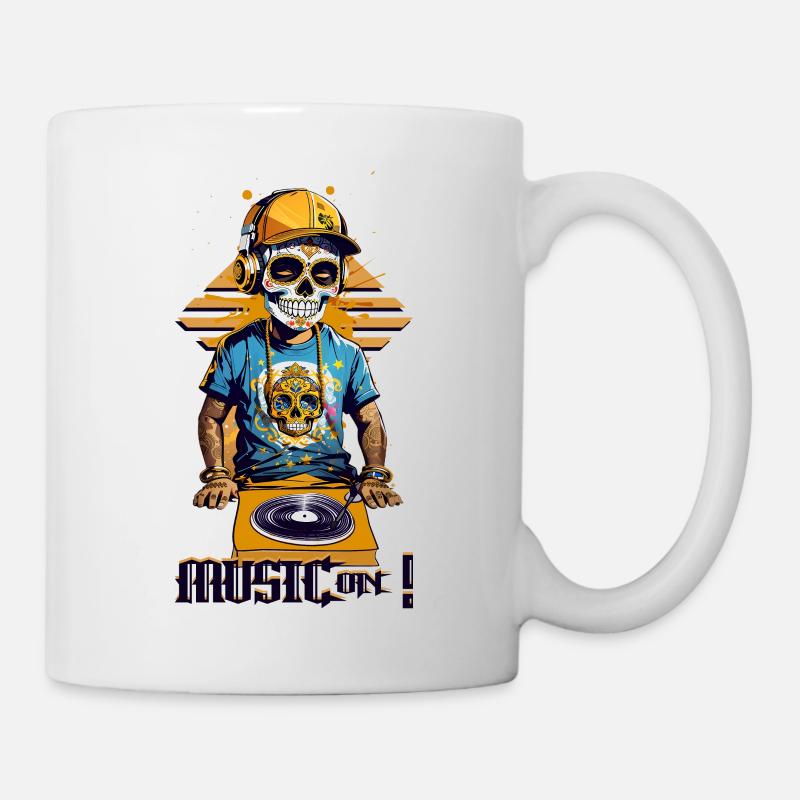 Skull DJ - Mug blanc - blanc