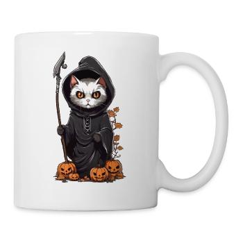 Cute Halloween Cat Druid Costume Design - Mug - white - Right