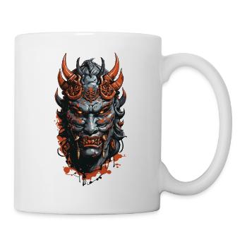 Demonic Oni Mask Halloween Horror Design - Mug - white - Right