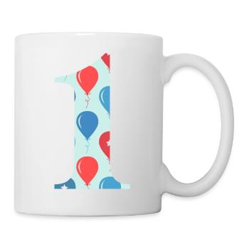Ballon zum 1. Jubiläum - Tasse - Weiß - Rechts