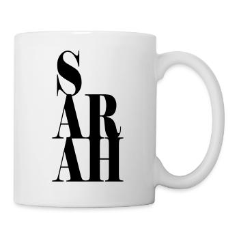 Sarah Nom Prénom Police moderne Word Art - Mug blanc - blanc - Droite