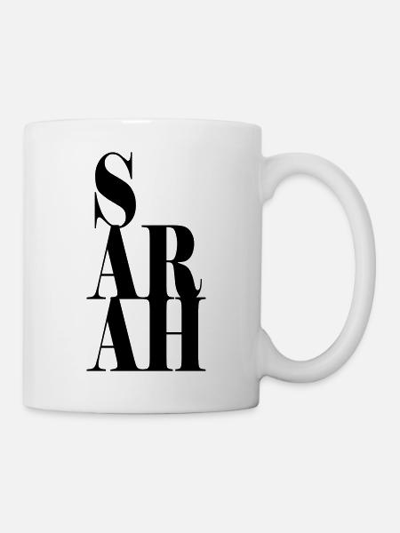 Sarah Name Vorname Moderne Schrift Wort Art - Tasse - Weiß
