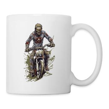 Zombie Halloween Cool Motocross Biker - Mug - white - Right