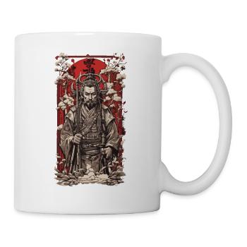 Ukiyo-E Kunst Stil Retro Japan Wave Shogun Design - Tasse - Weiß - Rechts