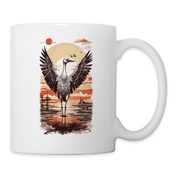 Grue d’art d’oiseau Ukiyo-E Cigogne japonaise - Mug blanc - blanc - Droite