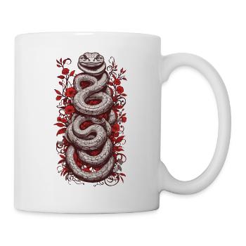 Retro Snake Japanese Tattoo Art Design - Mug - white - Right