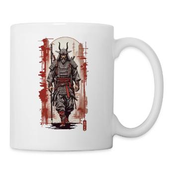 Samurai Krieger Vintage Japan Farbholzschnitt Stil - Tasse - Weiß - Rechts