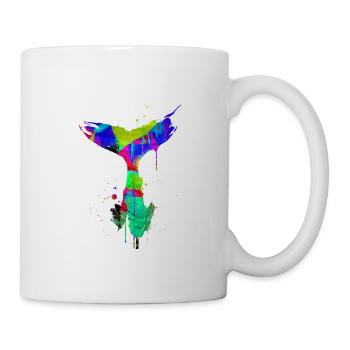 aileron de baleine, aileron, baleine, baleine, graffiti - Mug blanc - blanc - Droite