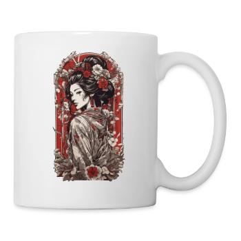 Modern Geisha Streetwear Retro Japan Art Style - Mug - white - Right
