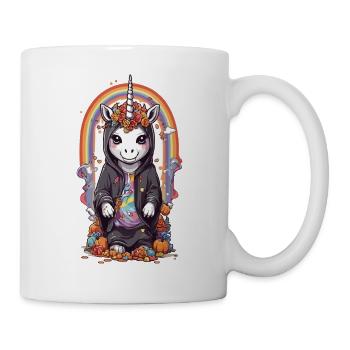 Halloween Einhorn Zauber und Regenbogen Party - Tasse - Weiß - Rechts