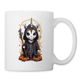Magisches Halloween Einhorn Zauberer Gothic Stil - Tasse - Weiß - Rechts