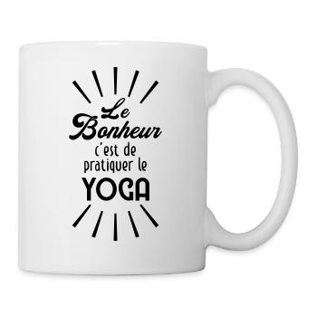 Le Bonheur c'est de pratiquer le Yoga ! - Mug blanc - blanc - Droite