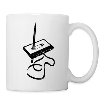 Cassette - Ruban Wrap - Bande Magnétique - Mug blanc - blanc - Droite