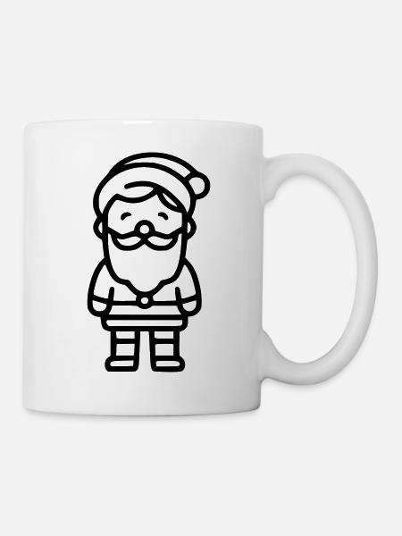 Weihnachtsmann Umriss - Tasse - Weiß