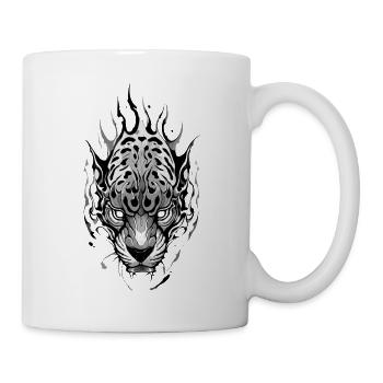 Tatouage de tête de jaguar - Mug blanc - blanc - Droite