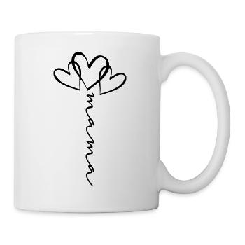 Mama Schrift Herzblume - Tasse - Weiß - Rechts