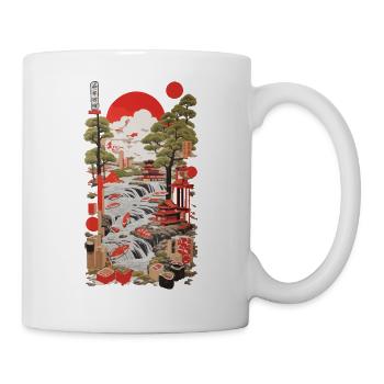 Ukiyo-E Sushi Design in Retro Vintage Style - Mug - white - Right