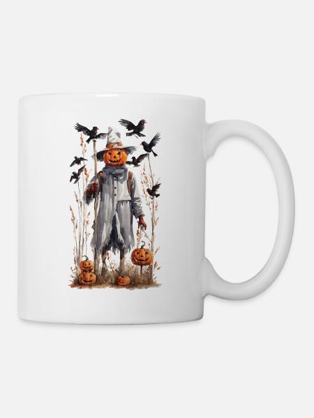 Halloween Goblincore Vogelscheuche Naturkunst - Tasse - Weiß