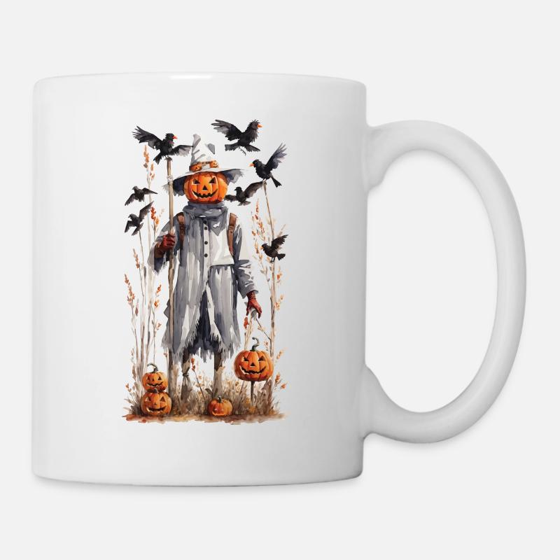 Halloween Goblincore Vogelscheuche Naturkunst - Tasse - Weiß