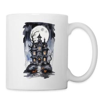 Halloween Full Moon Witch House Horror Design - Mug - white - Right