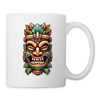Tiki / Hawaï / Tropical / Île / Culture / Logo - Mug blanc - blanc - Droite